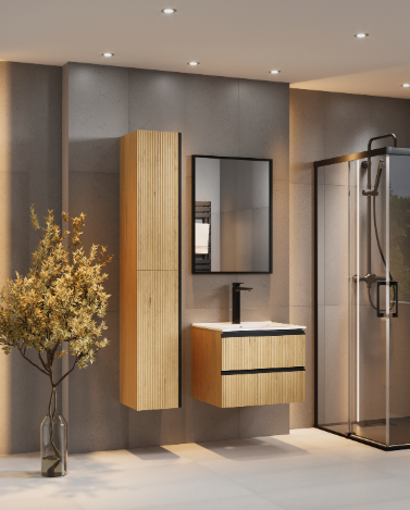 Espejo Sensea New Studio Negro/Madera