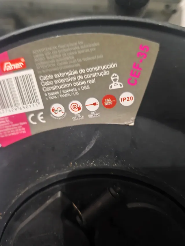 Cable Extensible Faher CEF-35 Negro