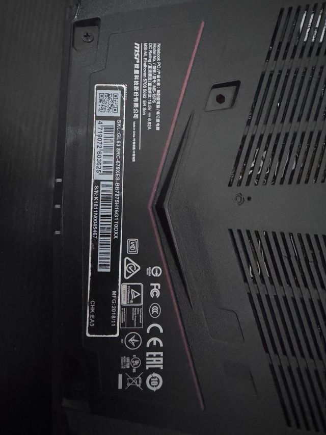 Portátil MSI GL63 8RC