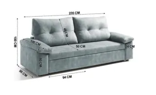 Sofá cama 3 plazas gris