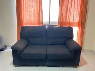 Sofá de 2 plazas de tela negro