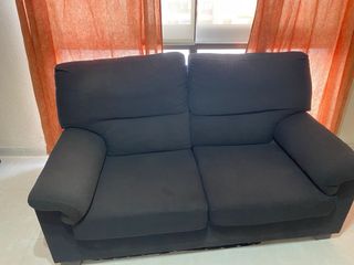 Sofá de 2 plazas de tela negro