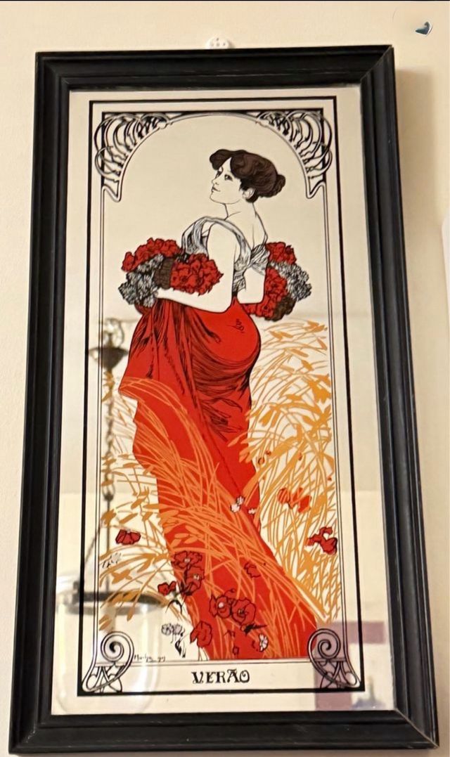 Cuadro art nouveau las cuatro estaciones