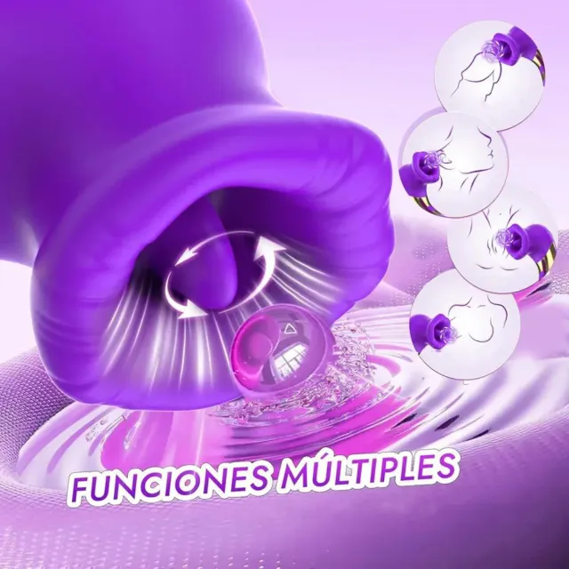 Masajeador púrpura con detalles dorados