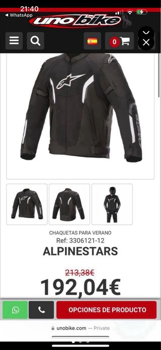 Chaqueta Moto Alpinestars Negra