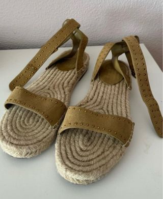 Sandalias Mango Esparto Piel Ajustables