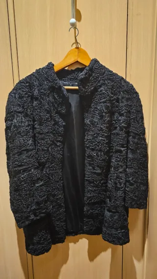 Abrigo Astracán Auténtico Negro