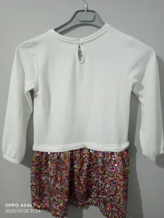 Vestido unicornio lentejuelas invierno 7-8 años 