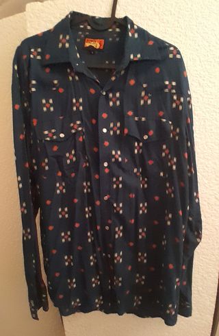 Camisa tejana cactus azul talla L