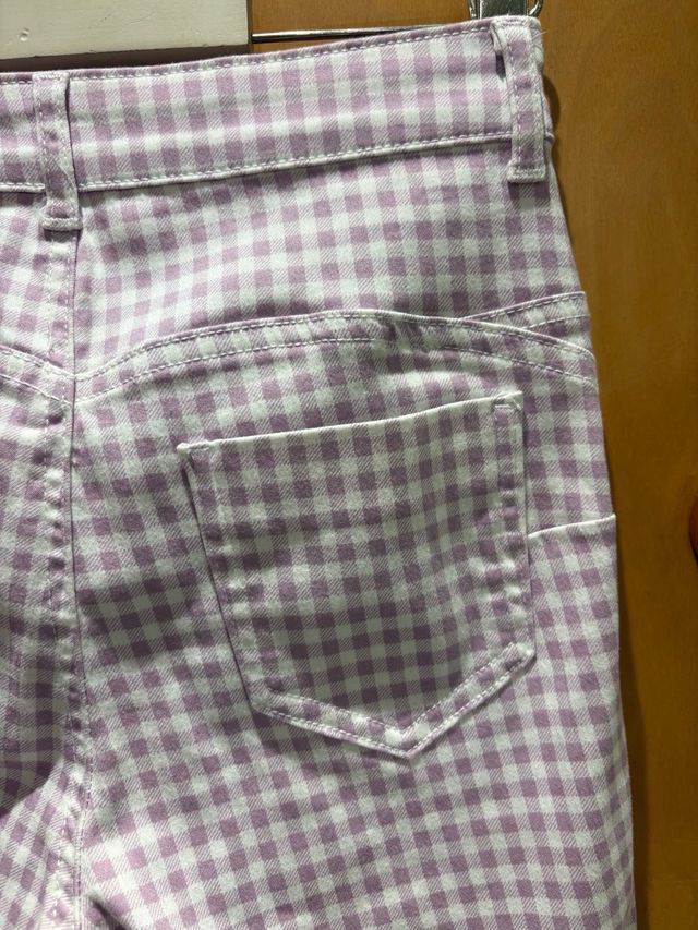 Pantalón Calzedonia cuadros rosa