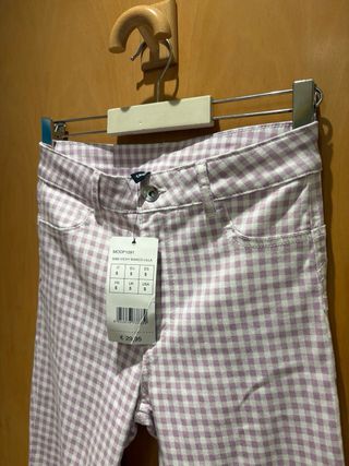 Pantalón Calzedonia cuadros rosa
