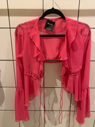 Blusa corta Bershka rosa