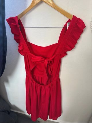 Vestido rojo verano con volantes