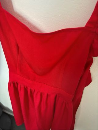 Vestido rojo verano con volantes
