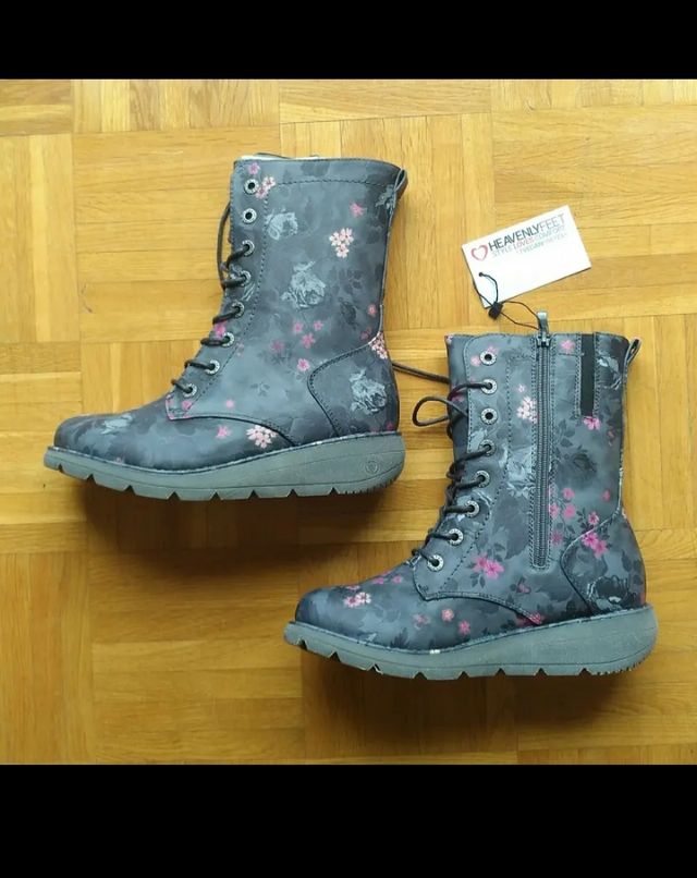 Botas Heavenly Feet Mujer Negro Floral