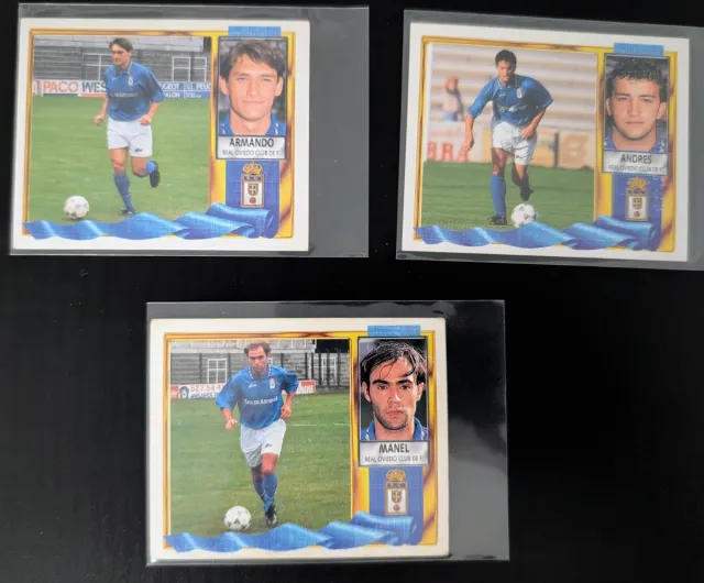 3 Cromos Liga 1995-1996 Real Oviedo