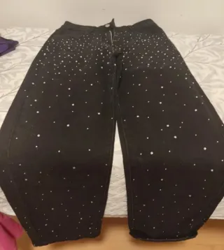 Vaqueros negros mujer XXL con pedrería