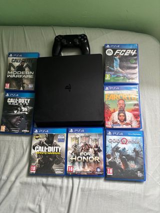 PS4 (PlayStation 4) Negra + 7 Juegos