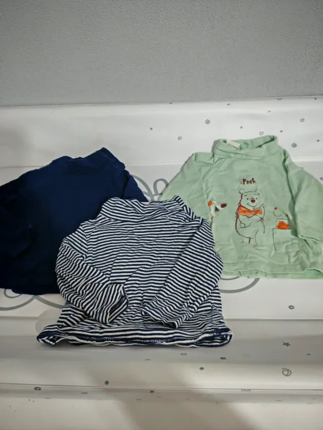 Lote 3 Camisetas Bebé Cuello Alto