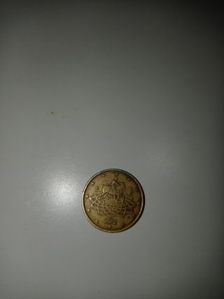 Moneda 0,50 cm 2002 Italia