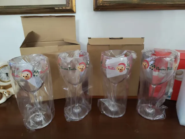 Lotto 4 Bicchieri Thun Natale + Palla Neve