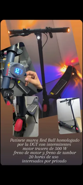 Patinete Eléctrico Red Bull Homologado DGT
