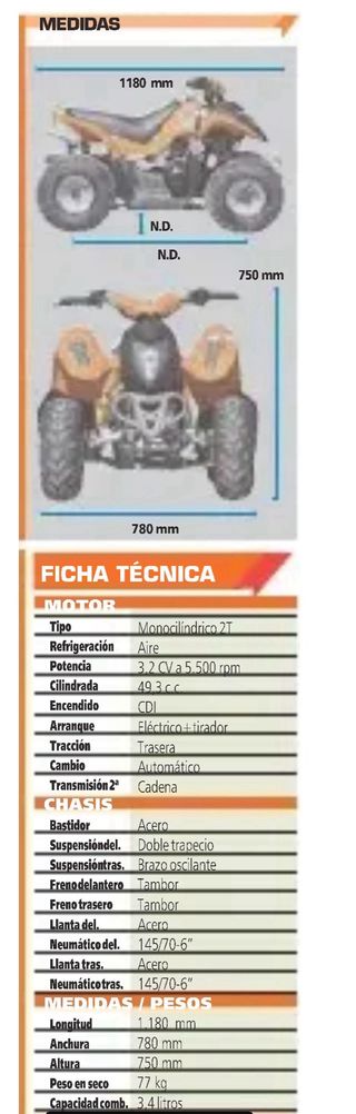 Quad infantil GOES XS 50 Naranja