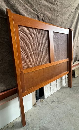 Cabecero Colonial Ratán y Madera Cama 90