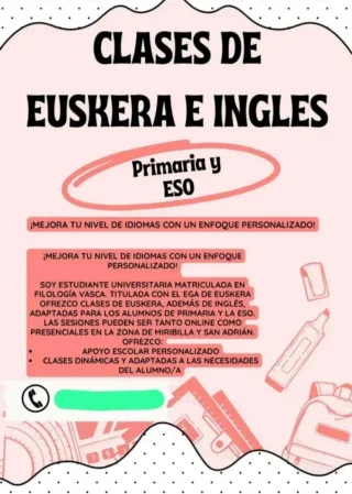 Ofrezco clases particulares en inglés y en euskera