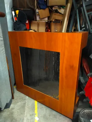Mesa de centro grande madera y cristal
