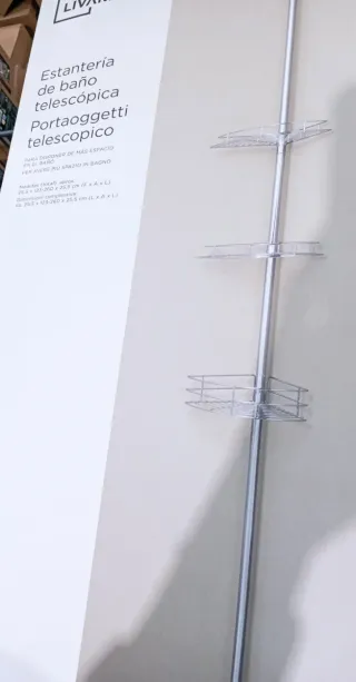 Estantería de baño telescópica metálica