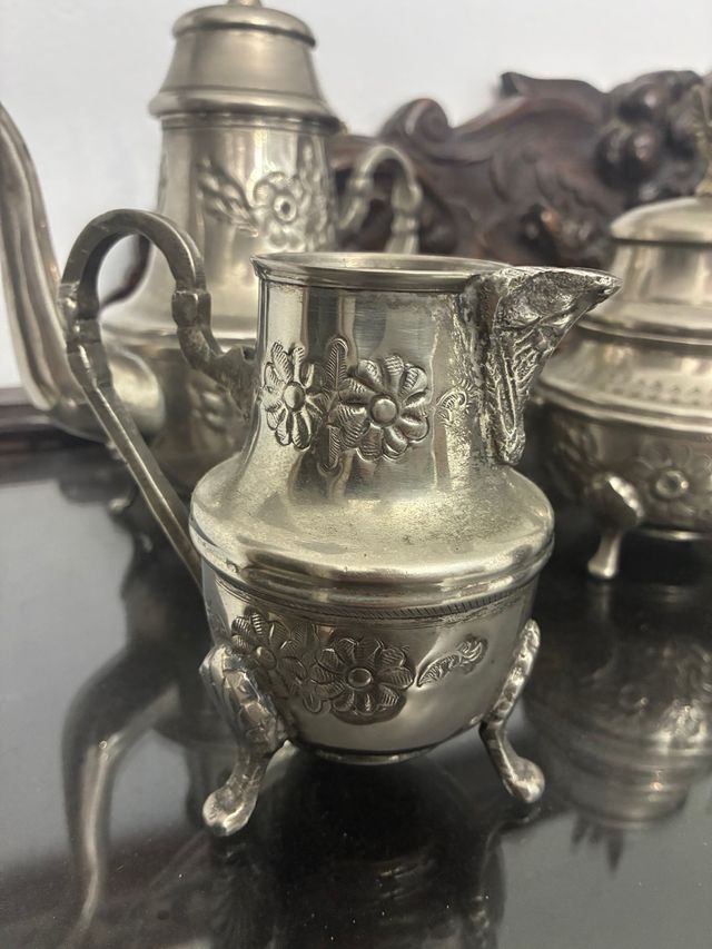 Juego de té marroquí de alpaca