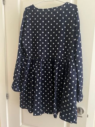 Blusa corta lunares azul y blanco