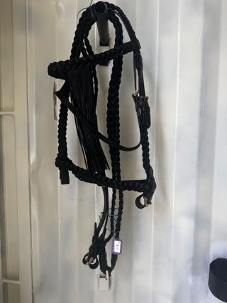 Cabezada Vaquera Negra Trenzada