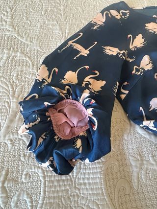 Vestido Dolores Promesas Azul y Rosa Cisnes