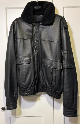 Cazadora Piel Negra Aviador