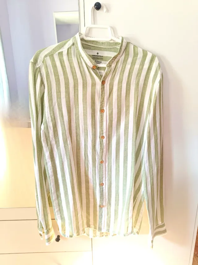 Camicia Springfield a righe verdi taglia S