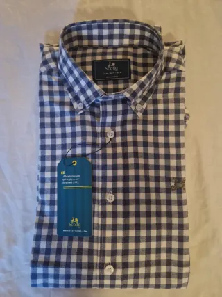 Camisa Scotta cuadros azul y blanco Talla M