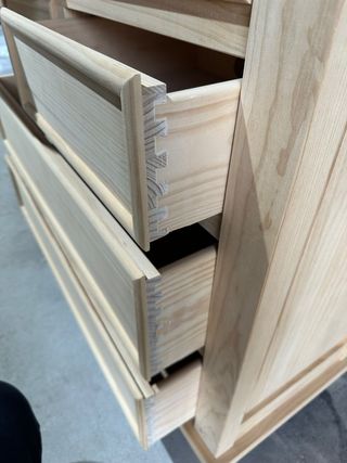 Cómoda rústica 4 cajones madera maciza