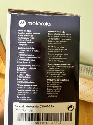 Teléfono Inalámbrico Motorola C1001CB+ Sin usar
