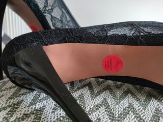 Scarpe con plateau in pizzo nero