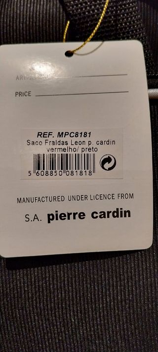 Mala tiracolo Pierre Cardin preta e vermelha