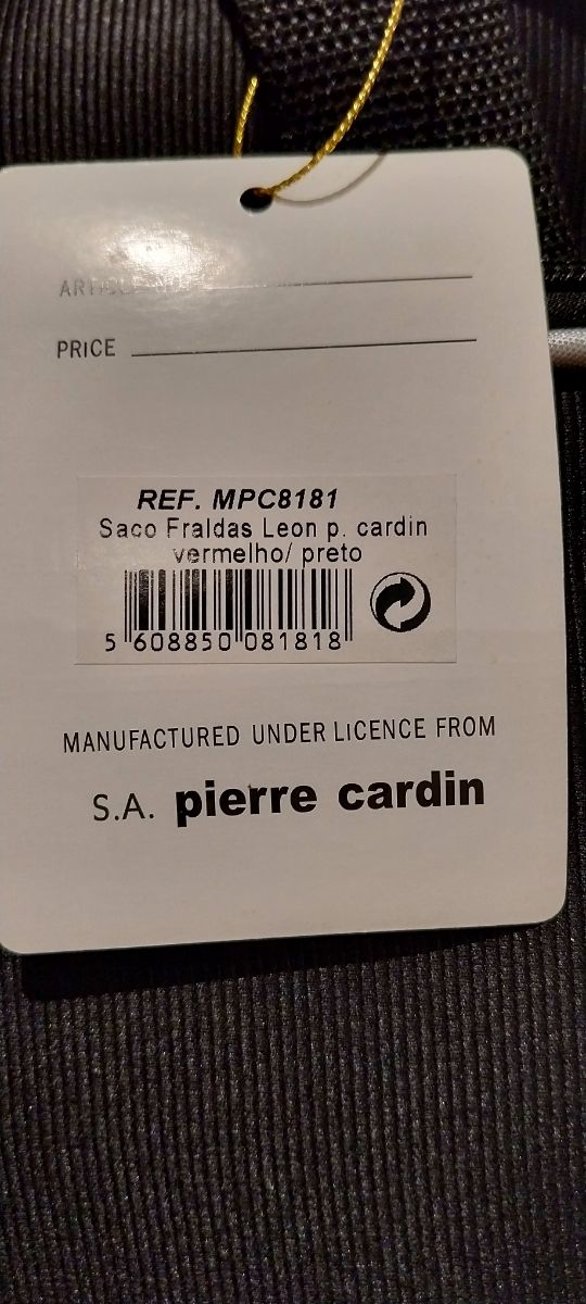 Mala tiracolo Pierre Cardin preta e vermelha