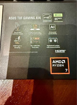 Portátil ASUS TUF A14" RTX 5060 32Gb R7 260W 2025 