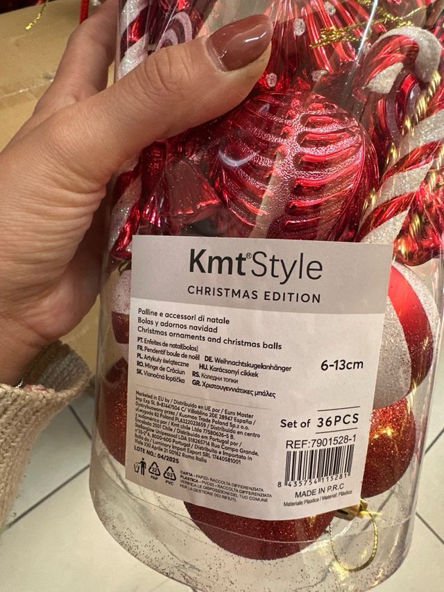 Set decorazioni natalizie rosse