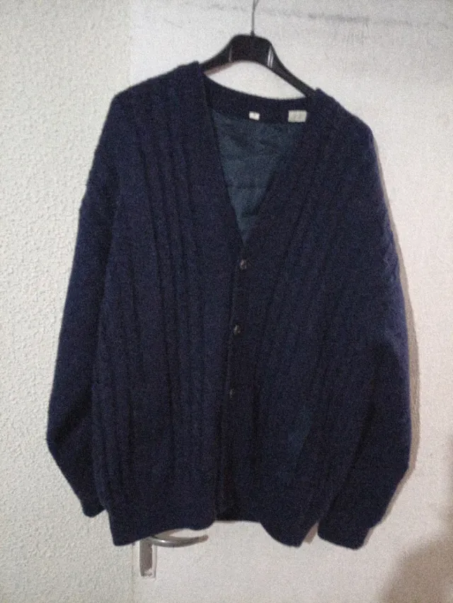 Jersey azul invierno relieve botones XXL