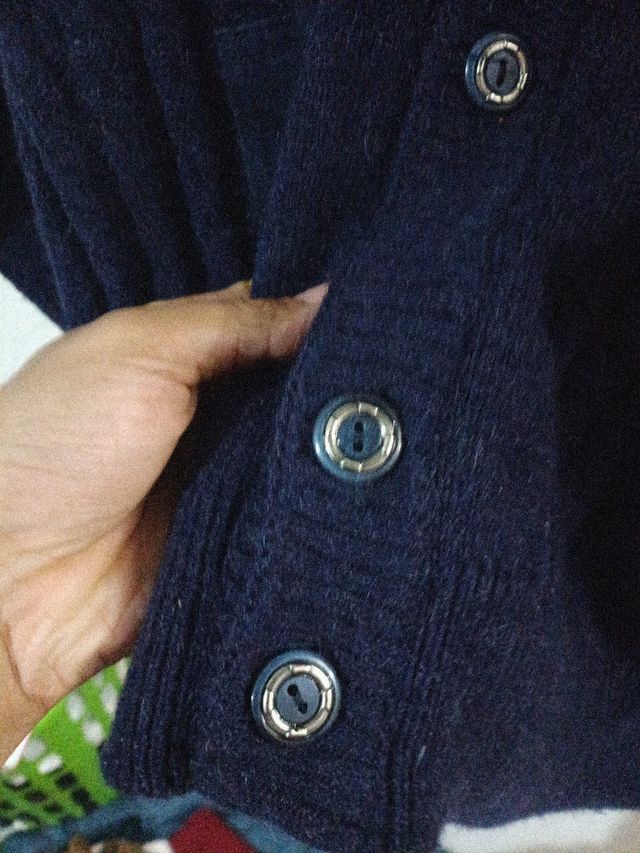 Jersey azul invierno relieve botones XXL