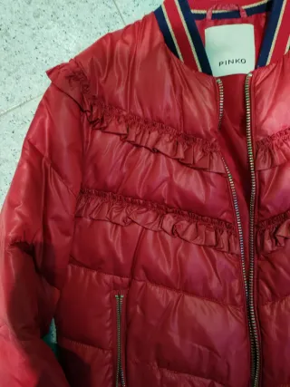 Giubbotto Pinko rosso con rouches