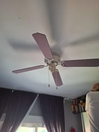 Lámpara Ventilador Techo Morado y Placa