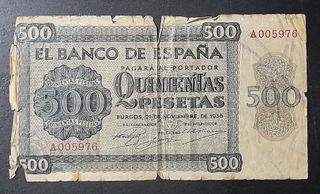 Billete 500 Pesetas Burgos 21 Nov. 1936 Serie A